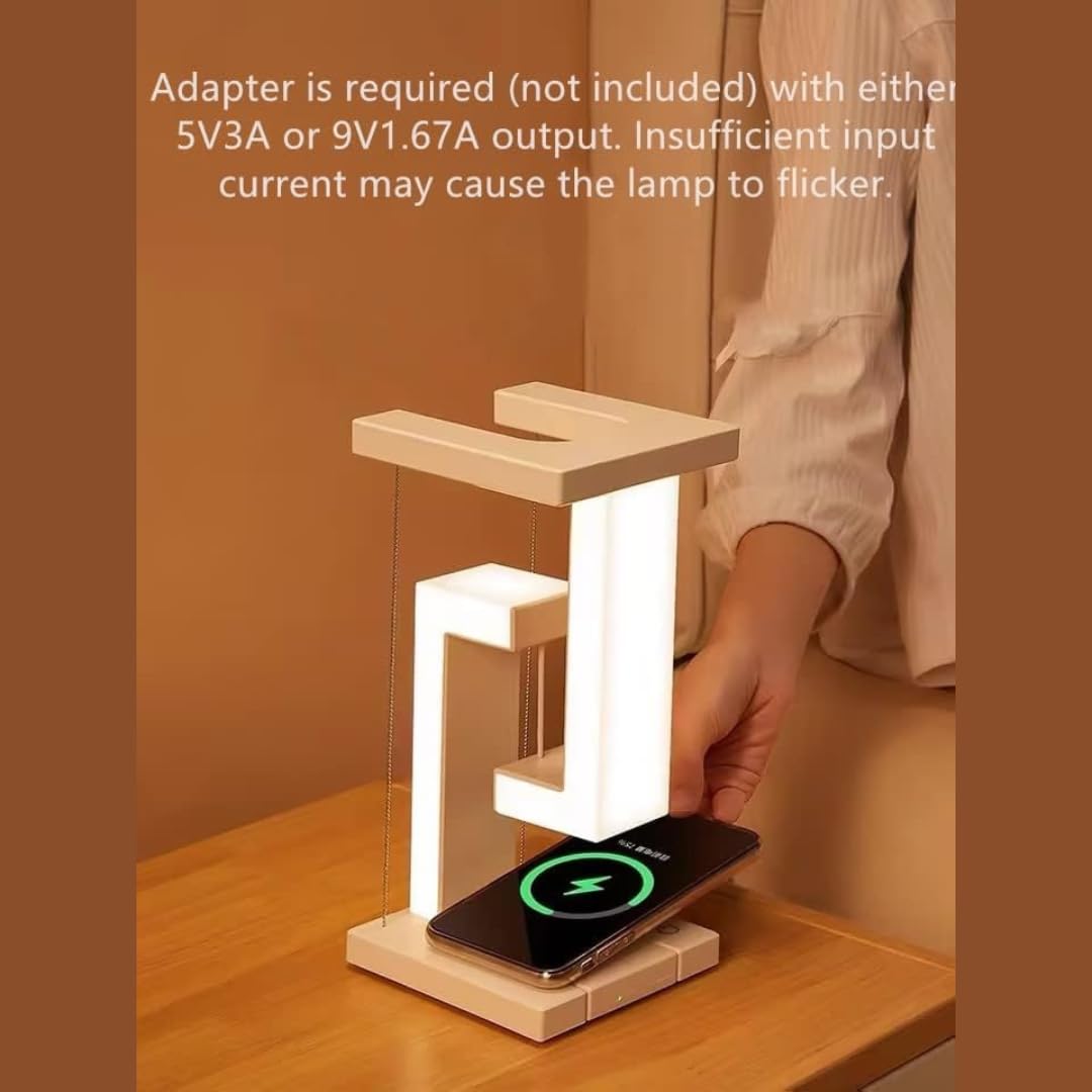 Anti-Gravity Table Night Lamp, Touch Switch, LED Light with Mobile Wireless Charging