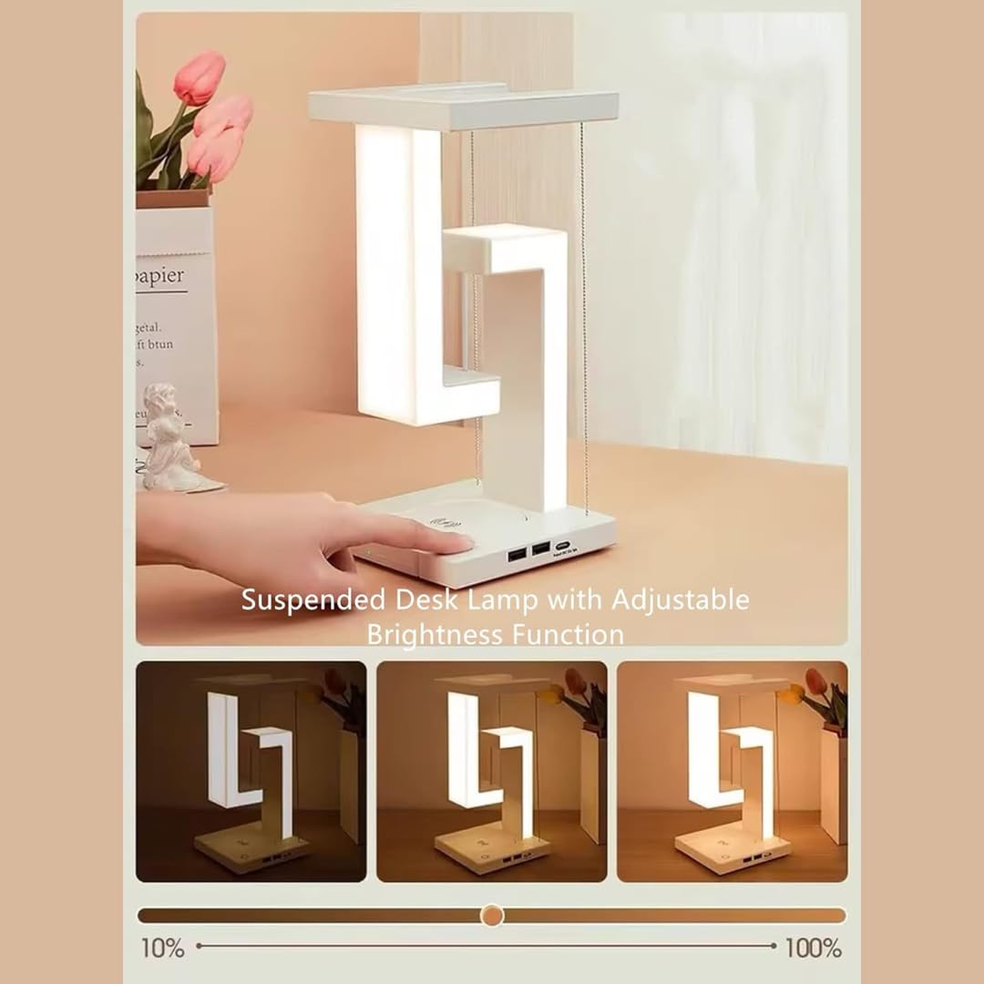 Anti-Gravity Table Night Lamp, Touch Switch, LED Light with Mobile Wireless Charging