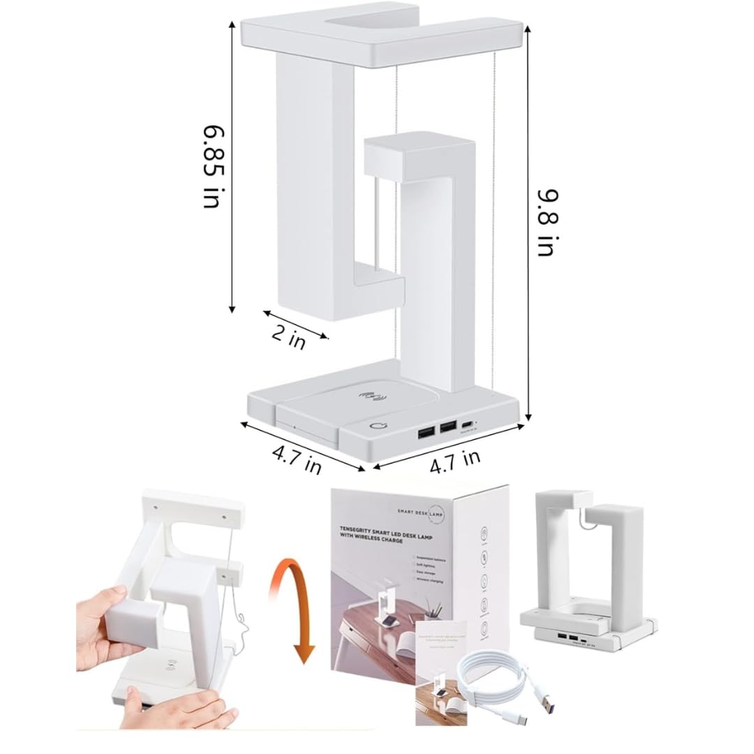 Anti-Gravity Table Night Lamp, Touch Switch, LED Light with Mobile Wireless Charging