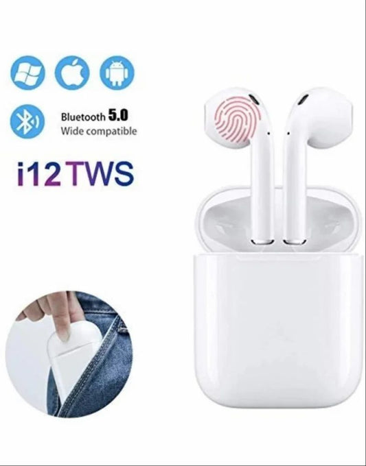 TWS i12 Wireless Earbuds - Bluetooth 5.0, 20 Hours Playtime